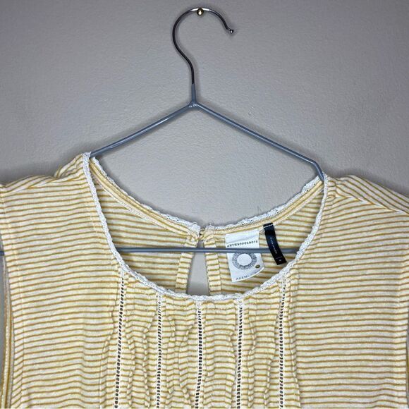 Anthropologie | Akemi & Kin Yellow/White Striped Flowy Tank Top Size Medium - Picture 5 of 8